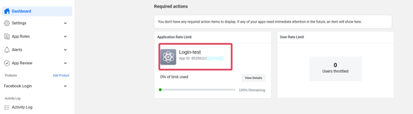 get app ID facebook login